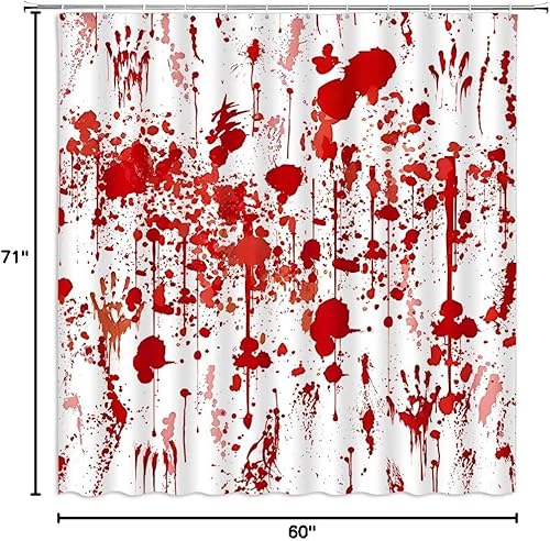 Vista 62 de Cortina de ducha Happy Halloween con diseño de calavera de bruja, murciélago espeluznante, alquimia gótica, tablero de ouija mágico, hongo de bruja
