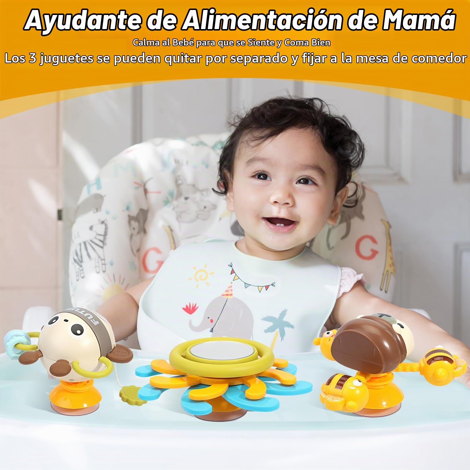 caterbee Barra de Juguetes para Saltador de bebé. Juguetes para Cochecito en Arco para niños pequeños. (Blue)