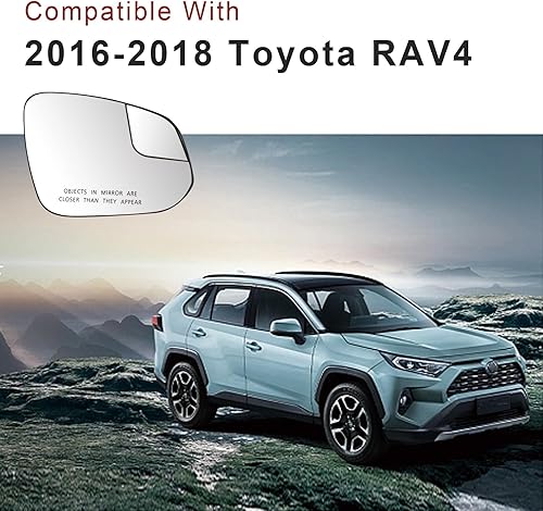 Miniatura 2 de Espejo lateral del pasajero de repuesto con calefacción compatible con Toyota RAV4 2016 2017 2018 Espejo para Toyota RAV4 espejos laterales para