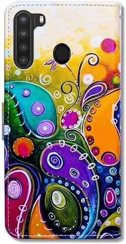 Miniatura 7 de Funda para Galaxy A21, funda de piel con tapa de libélula colorida con ranura para tarjeta y soporte para Samsung Galaxy A21 2020