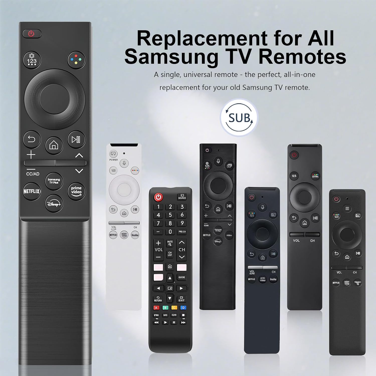 Replacement for Samsung Smart TV Remote Control, Universal Compatible with All Samsung TVs, BN59-01388A for CU7000/DU7200, for 2015-2026 All Crystal UHD, Frame, QLED, OLED, Neo QLED Smart TVs