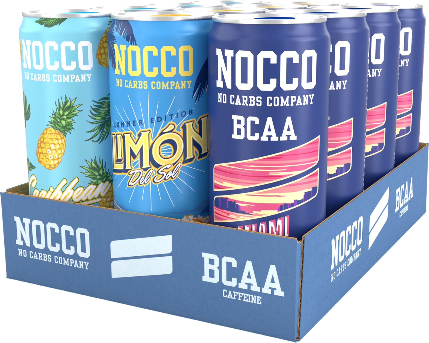 NOCCO Energy Drink BCAA, 180mg Caffeine sugar free drinks enhanced