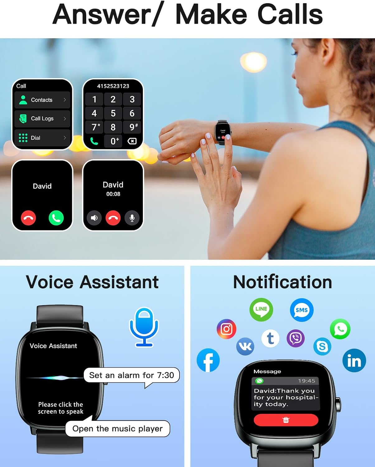 Smart Watches for Men Women with GPS Built-in, Answer/Make Calls, 1.95" Smartwatch for iPhone/Android Phones, Fitness Watch with Heart Rate/Sleep Monitor 100+ Sports Modes IP68 Waterproof (Black) 4 71aRPLHvZVL. AC SL1500