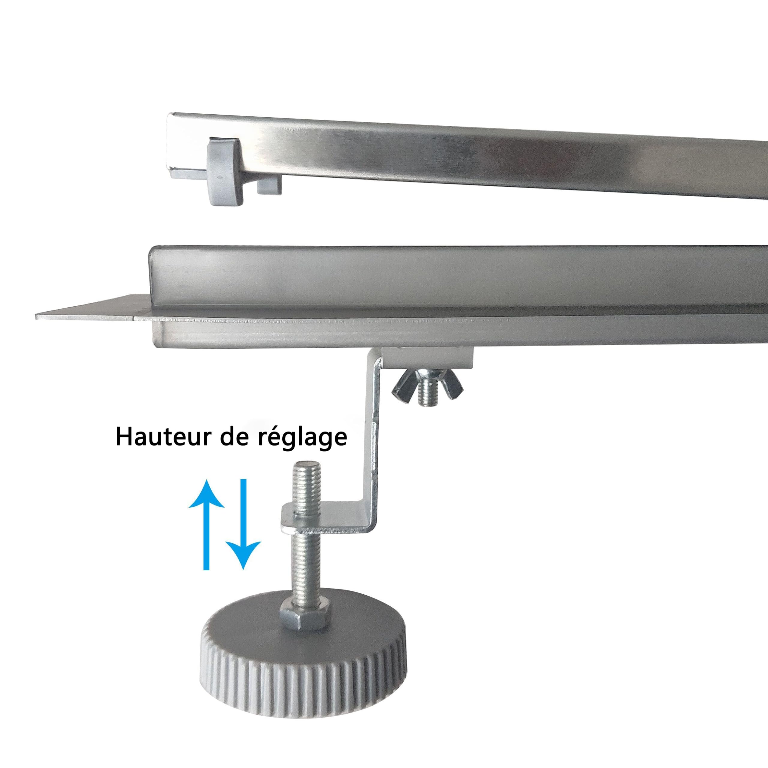 Aica Caniveau de Douche Italienne en Acier Inoxydable avec Siphon Sol D'évacuation Argenté Rectangle 90 cm Modèle E/C - Pose à Plat