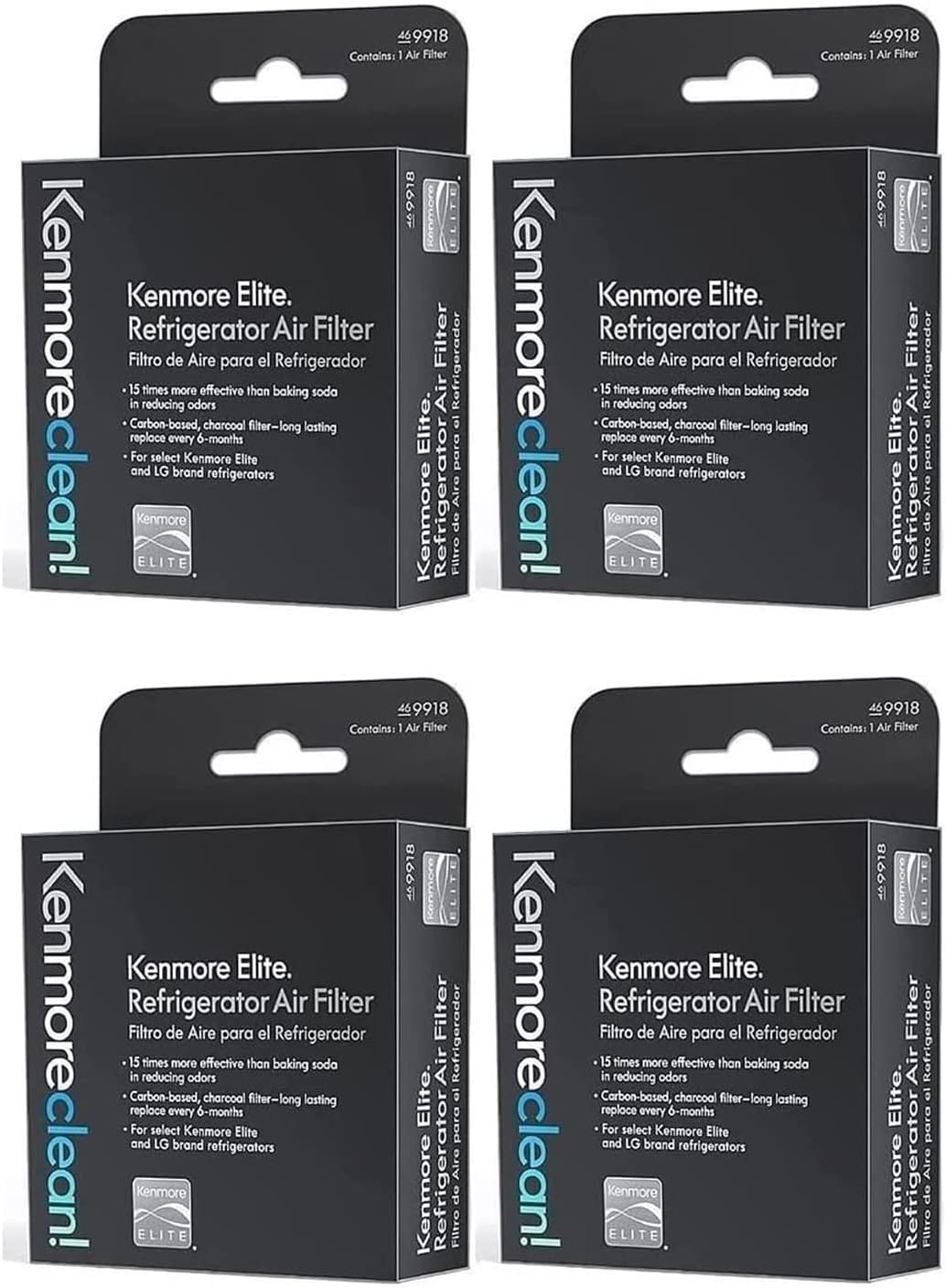 [9918 Air Filter OEM Mania] 469918 4-Pack NEW Version Kenmore Elite Air Filter fits - LG refrigerator air filter LT120F - 9918 Kenmore replacement filter for ADQ73214402, ADQ73214404