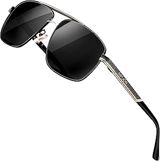 SIPLION Gafas de sol Hombre Polarizadas Gafas de sol para Hombre rectangulares 1823negro