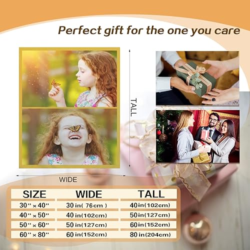 Miniatura 6 de SIMIEEK Manta personalizada con fotos, mantas y mantas hechas en Estados Unidos, mantas personalizadas con fotos y texto para adultos, niños,