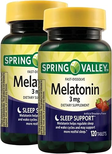 Miniatura 6 de Unique Bundle Store Melatonina 3 mg, 120 tabletas – Suplemento dietético de disolución rápida sabor fresa, ayuda natural para dormir para adultos