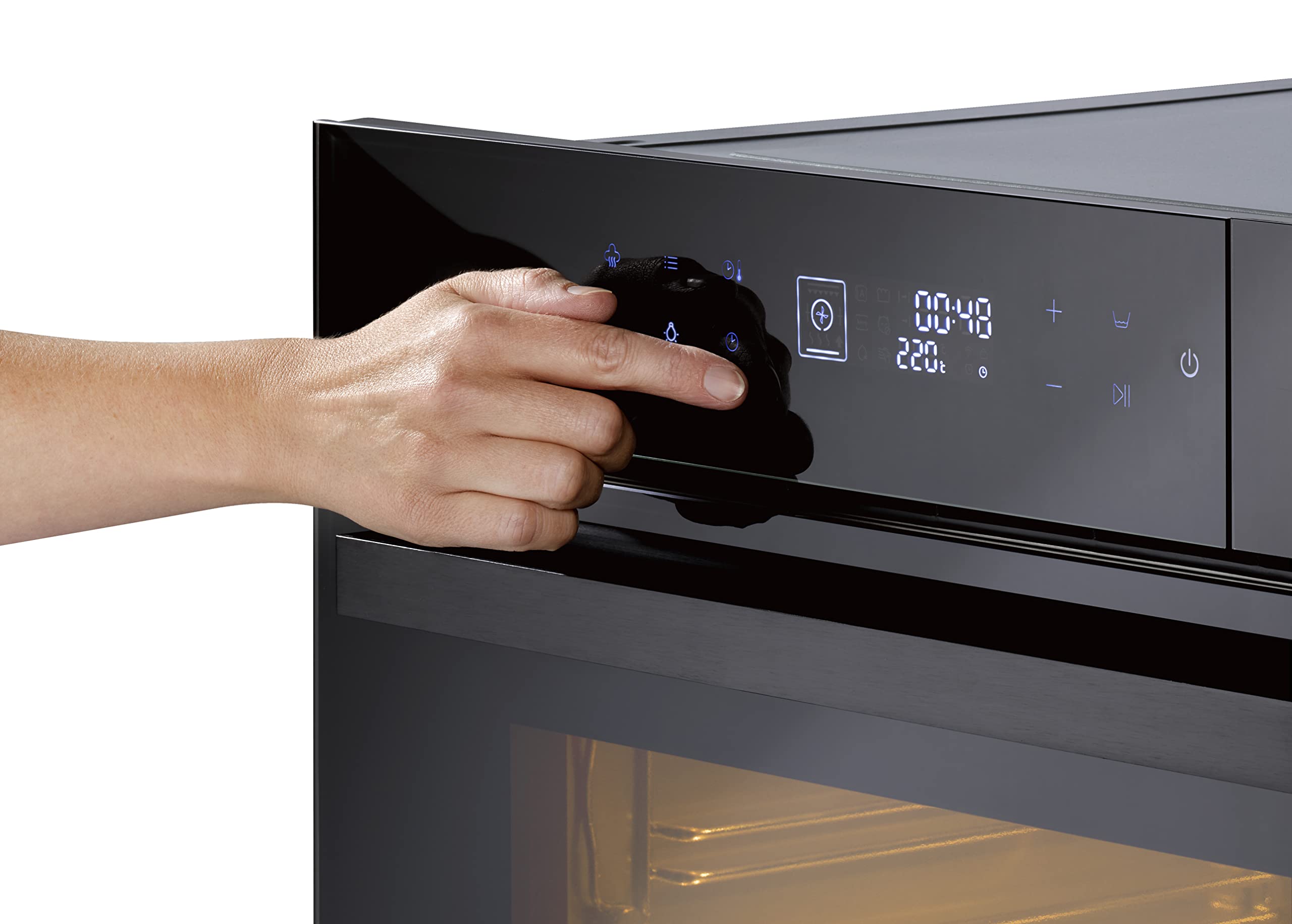 CASO SteamMaster E 56 - Einbaubackofen mit Dampfgarfunktion|45er Nischenhöhe, Edelstahl Garraum mit 45L Nutzvolumen, Wassertank 1,2 Liter, 3000 Watt, Backofen, Dampfgaren, Braten, Backen + Dämpfen