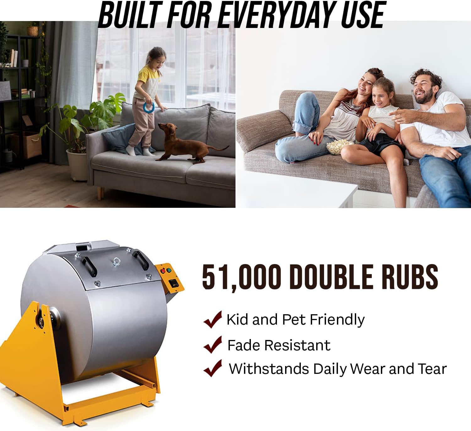 Kinsley Fabrics Whisper Coconut Husk 1 Yard - Water Cleanable Stain Resistant, 100% Polyester, Alta Finish, 55" Width, Non-Directional, Jacquard Weave, Durable Upholstery Fabric