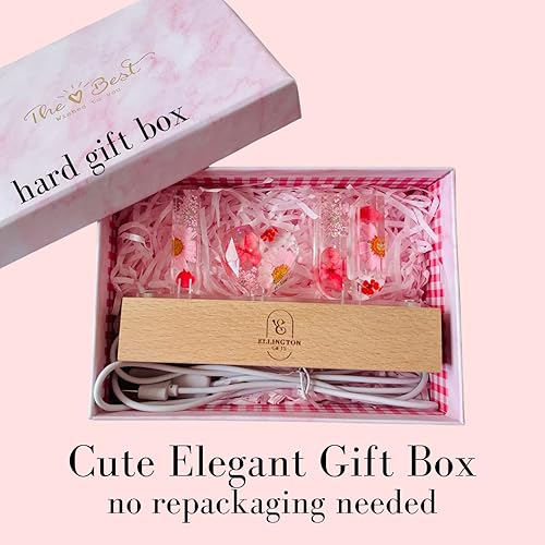 Miniatura 4 de Ellington Gifts Luz nocturna de resina con letras de flores preservadas  Lindas letras de amor a mamá  Flores reales de primera calidad  Rosas rojas