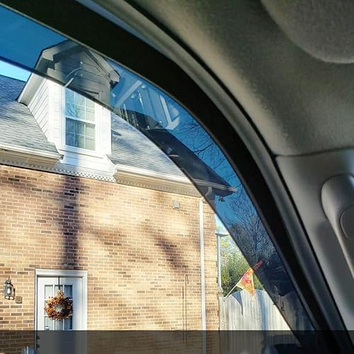 Miniatura 7 de 4 protectores de lluvia para ventana, estilo canal, deflectores de viento laterales duraderos, color humo oscuro, bonitas viseras de ventana