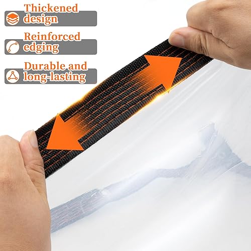 Miniatura 5 de Lonas transparentes impermeables de 8 x 10 pies, cubierta resistente a la lluvia para jardín, lona de vinilo transparente con ojales, lona