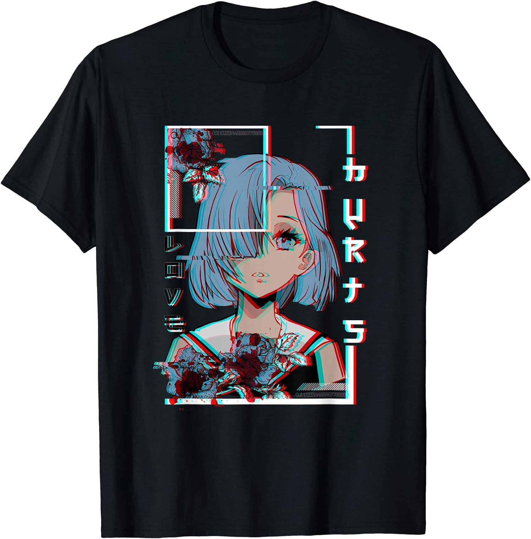 Japanese Vaporwave Glitch Art Look Edgy 80s 90sJapanese Vaporwave Aesthetic Anime Merch Glitch Effect T-ShirtOEKO-TEX STANDARD 100