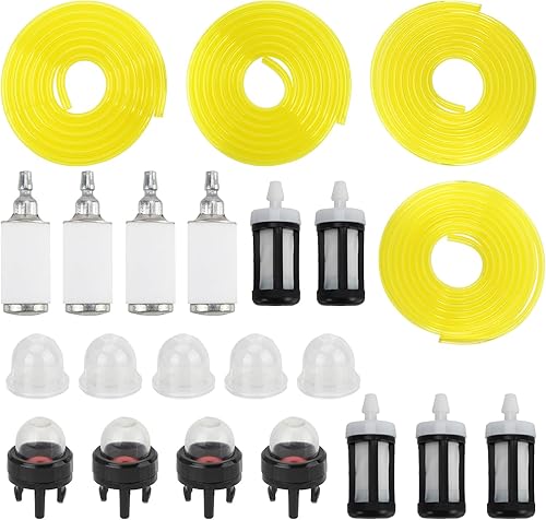 Tubo de manguera de gas de línea de combustible de 4 tamaños y 4 pies de largo para motor pequeño Weedeater para Stihl con bombilla de imprimación a