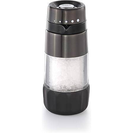 OXO Good Grips Accent Mess-Free Salt Grinder, Black Stainless Steel