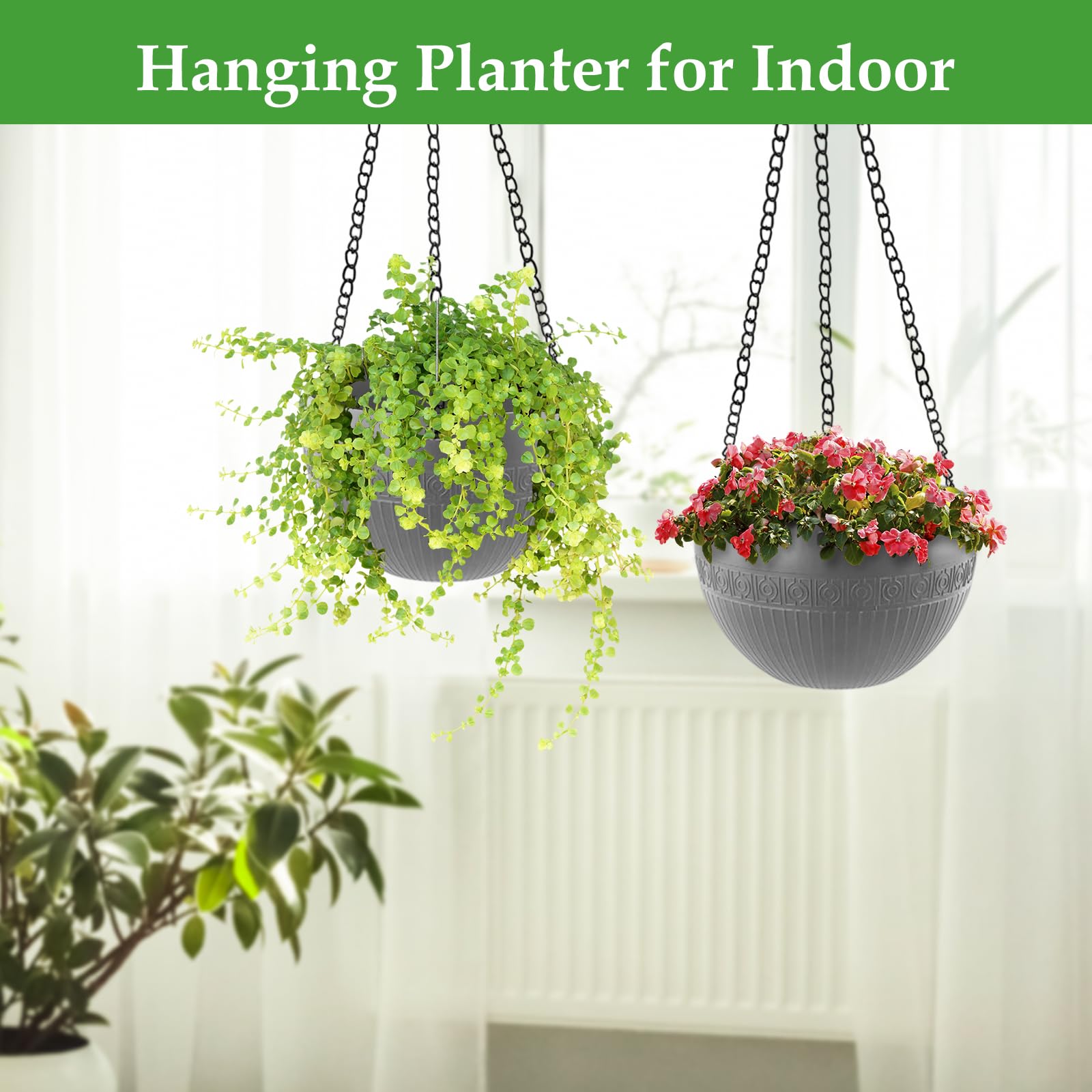 Amazon.co.jp: Drhomeam 大型ハンギングプランター 2個 屋内/屋外植物 