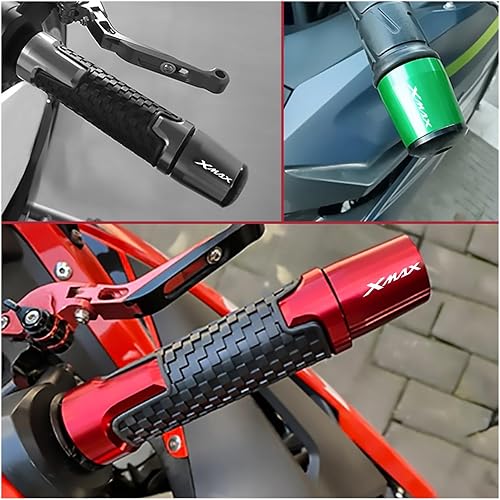 Miniatura 2 de Puños de contrapeso para manillar de motocicleta de 78 pulgadas, 0.866 in, agarres de mano para Yamaha Xmax 300 400 125 250 extremo del mango (color