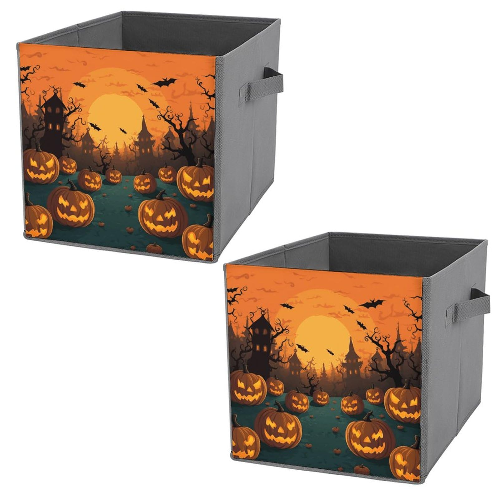 Bacs de rangement pliables orange d'Halloween pour vêtements et jeans de maison
