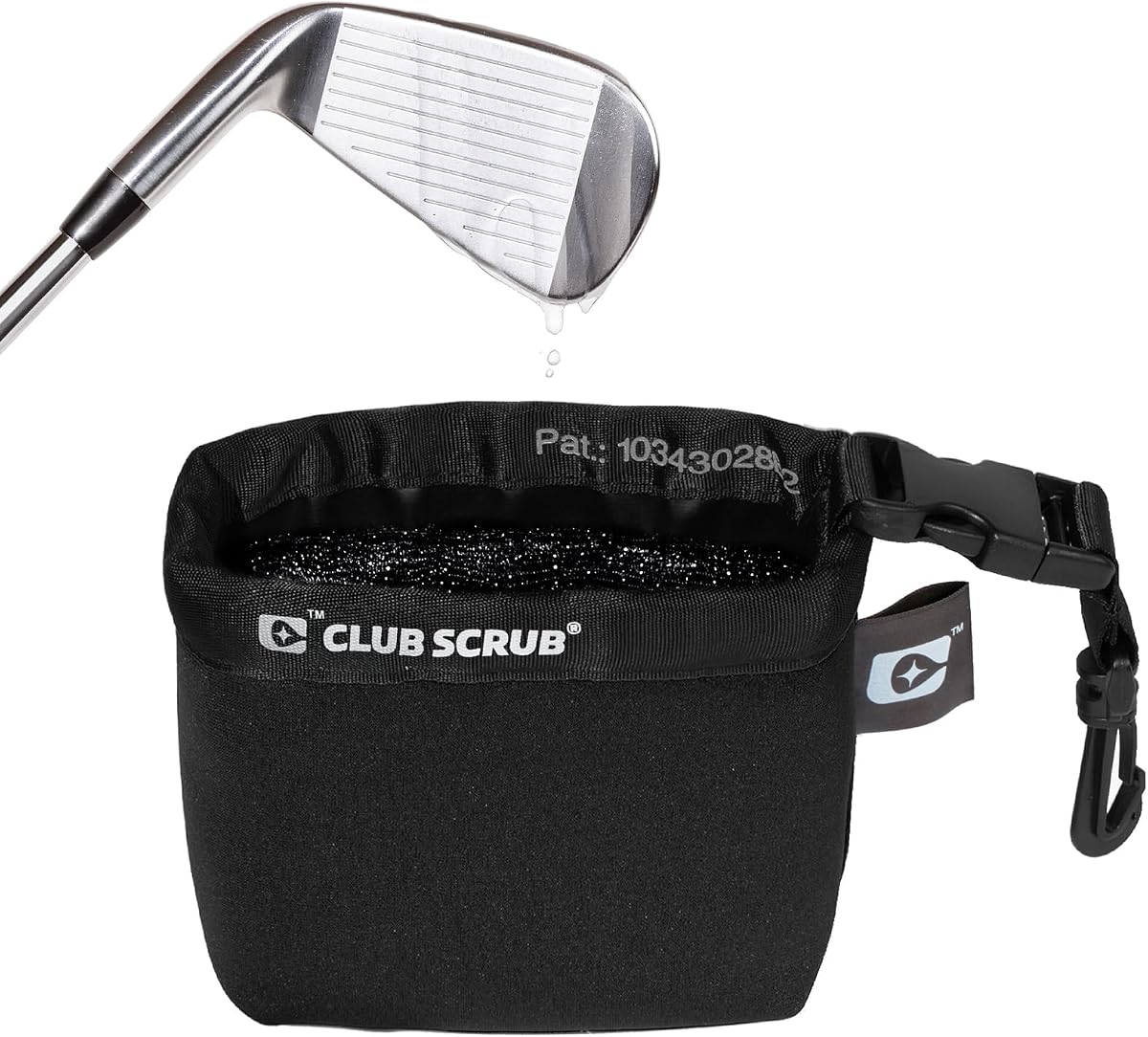 Golf Club and Golf Ball Cleaning Bag, Waterproof Clean Face Technology Liner, Detachable Clip, Machine Washable, Cleans Club Grooves, Dry Exterior (Neoprene or Microfiber Option Available)