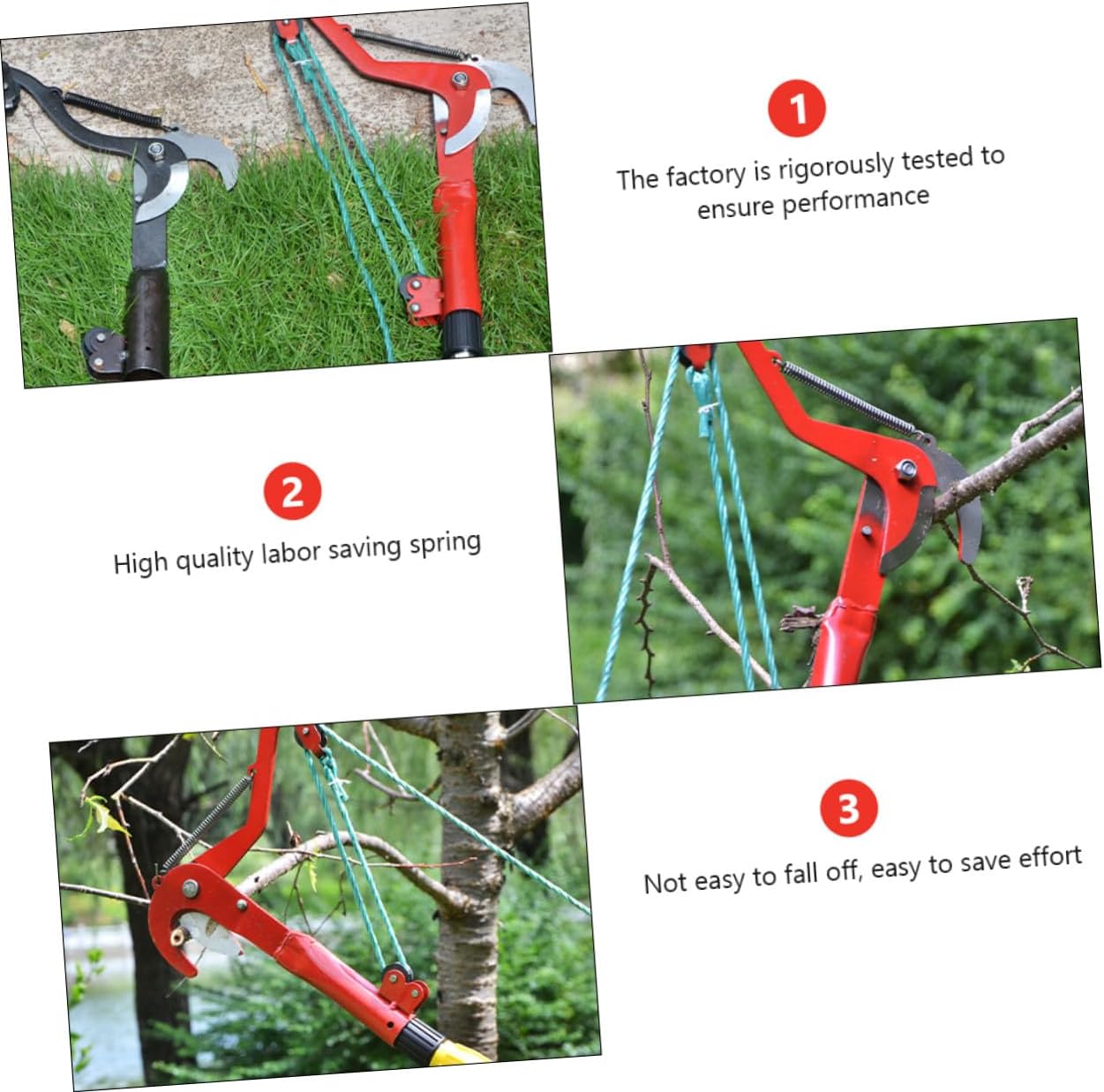 Extendable Tree Pruner with Rope, High-branch Trimming Shear and Fruit Picker, Labor-saving Gardening Scissor for Vine Pruning and Plant Harvesting