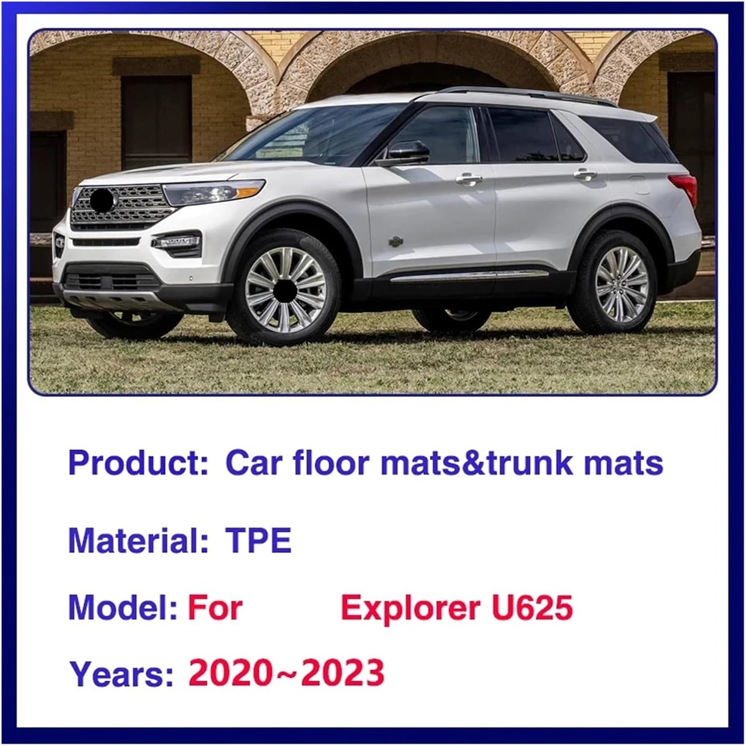 Compatible with Explorer U625 ST 2020~2023 7 Seats Car TPE Floor Mats Mud Carpet Foot Pads Full Set Tappeto Accessories