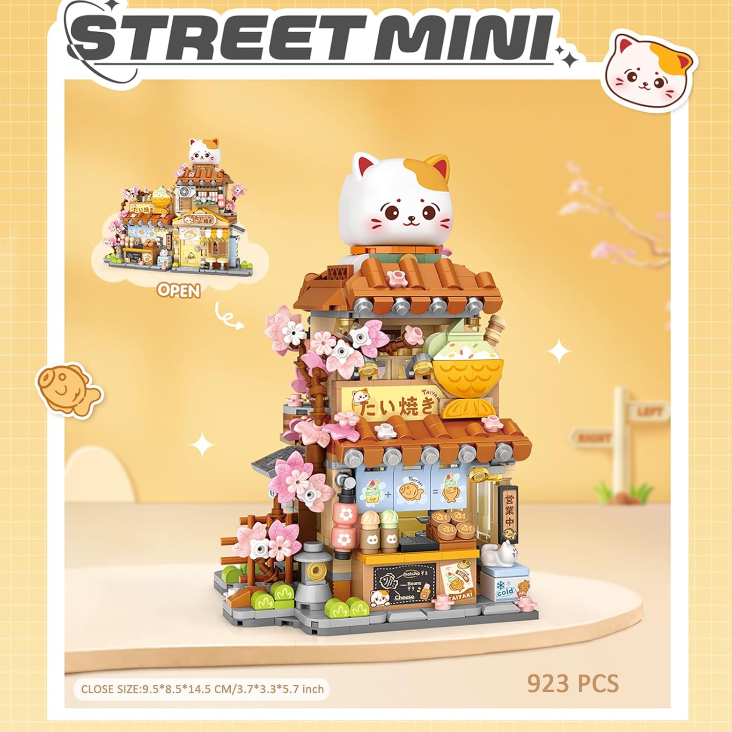 The MEIEST Taiyaki Building Blocks Model Set in its closed or folded configuration, showing a compact vertical structure.