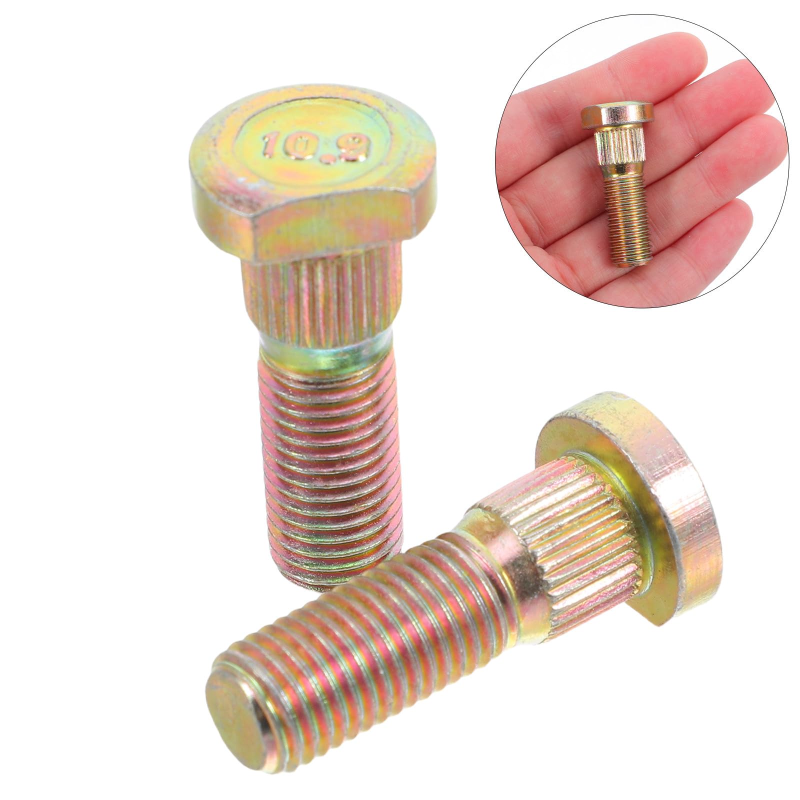 Pernos de Rueda M10 para Coche 2 Unidades, Tornillos para Buje de Metal Resistentes