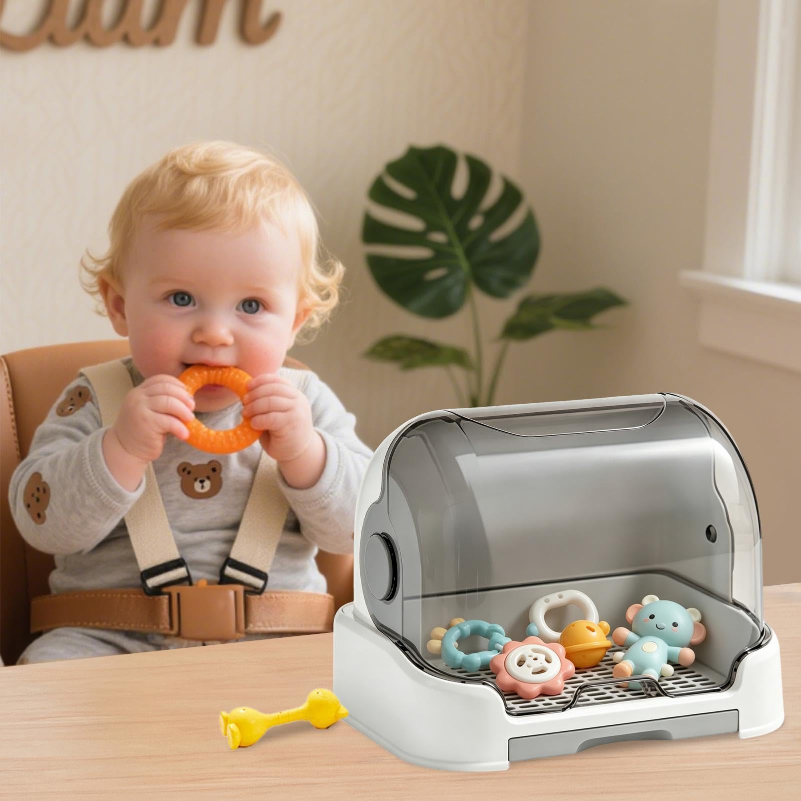 Babyflaschen-Organizer Staubdicht Abnehmbar Tragbar Schnuller Beißring | Kinder Milchflasche Trockenständer Organizer Geschirr Besteck für tägliche Fütterung Kinderbetreuung