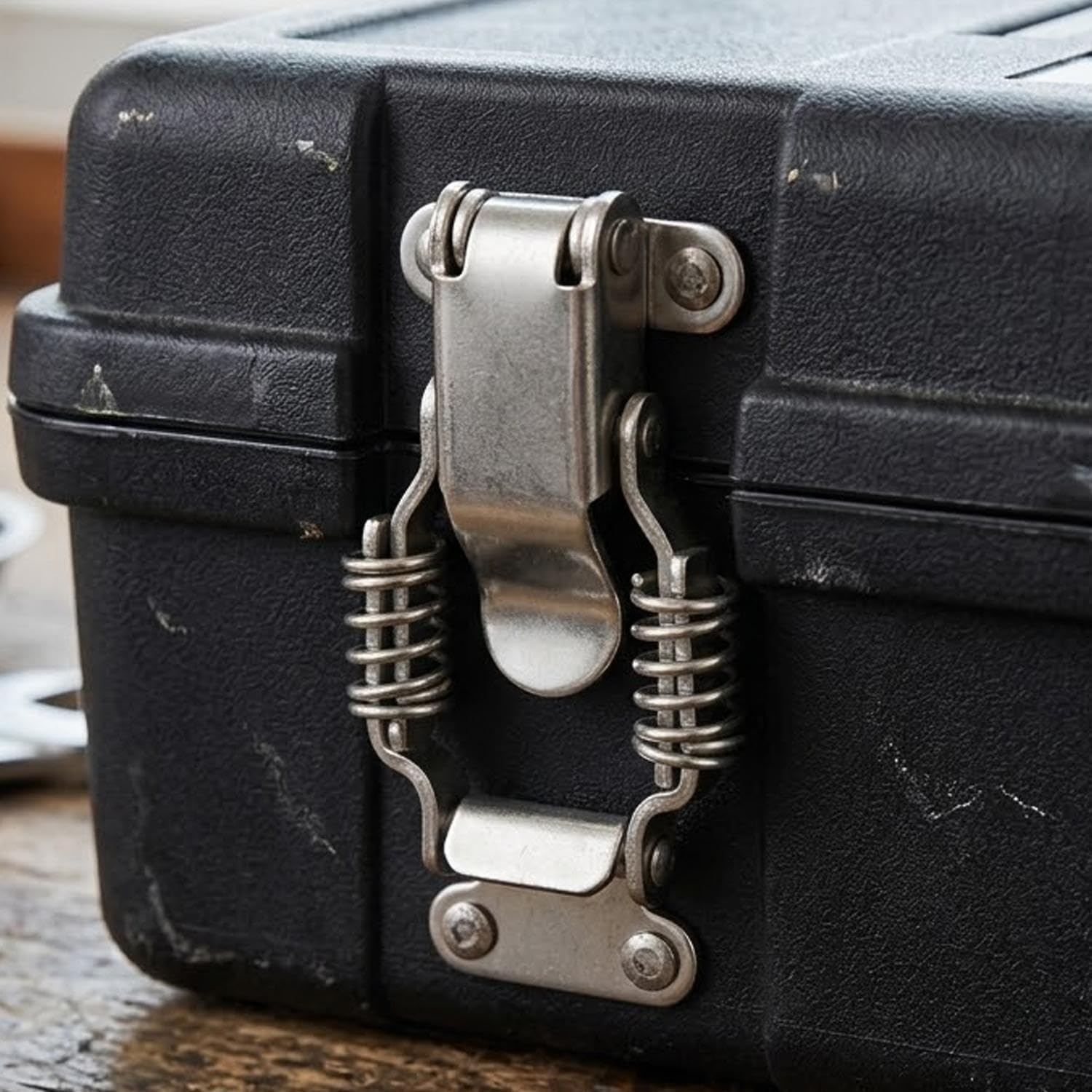 304 Stainless Steel Spring Hasp Wooden Case Lock Buckle Toolbox Lock Mechanical and Electrical Box Hasp Hardware Box Accessories (Without Lock Hole)