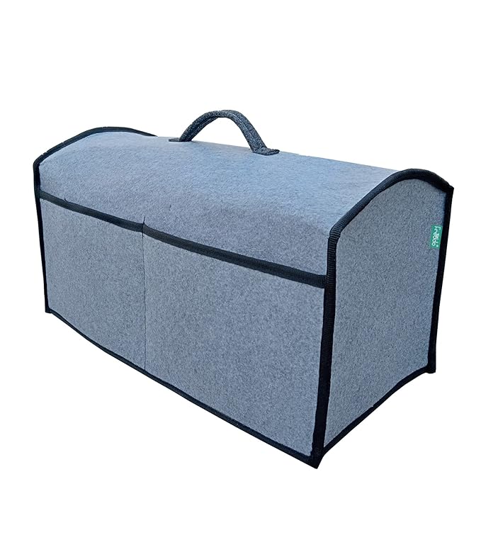 FREDDO Sewing Machine Cover with Storage Pockets, Tailoring Stitching Silai Machine Compatible with Most Standard Singer Juki Jack Usha Brother (Grey Color) 20x11x10 Inch