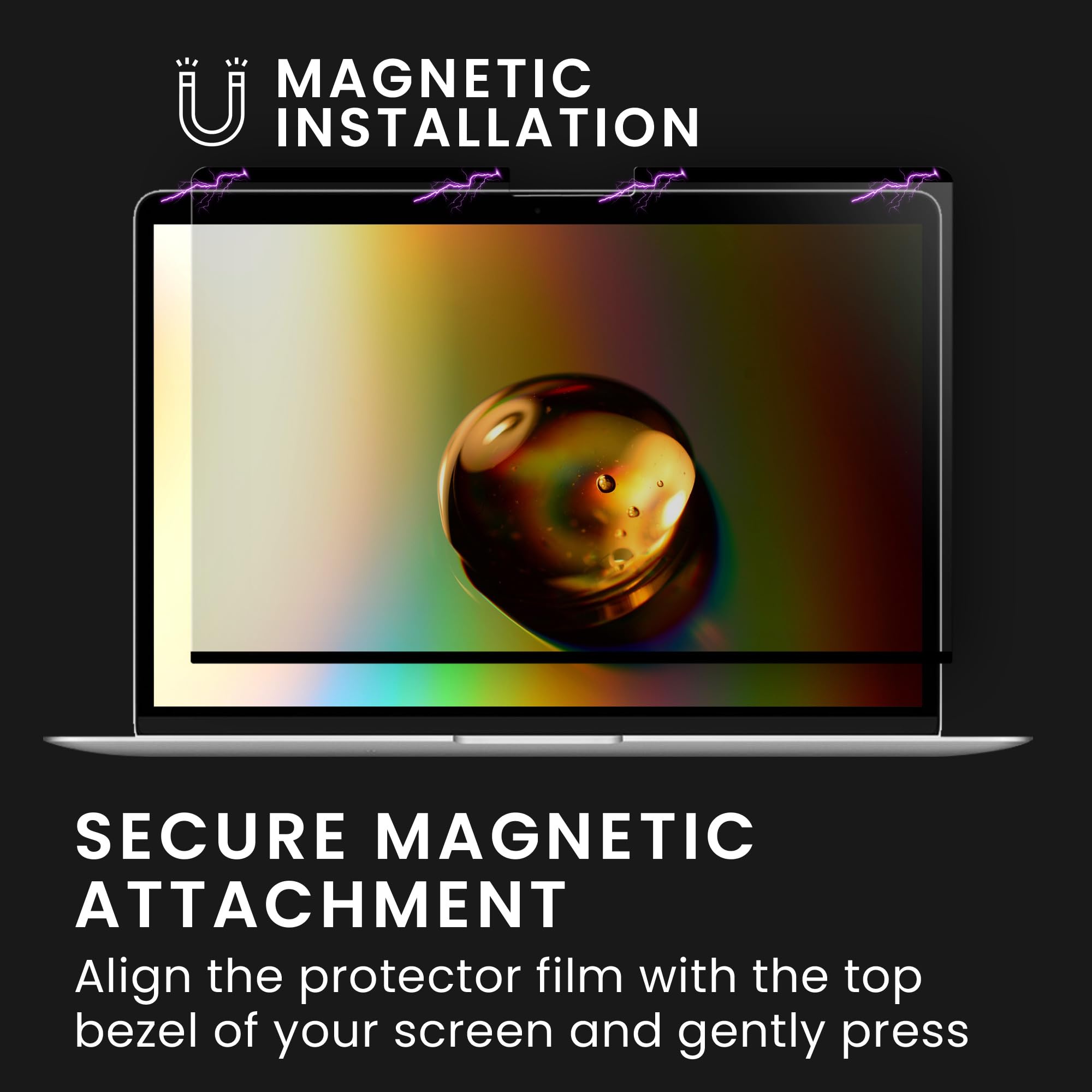 kwmobile Pellicola Privacy per Apple MacBook Air 13.3" M1 A2337 A2179 - Privacy Screen per Laptop - Filtro Schermo Protettivo Rimovibile e da Viaggio - Filtro Anti Luce Blu Magnetico