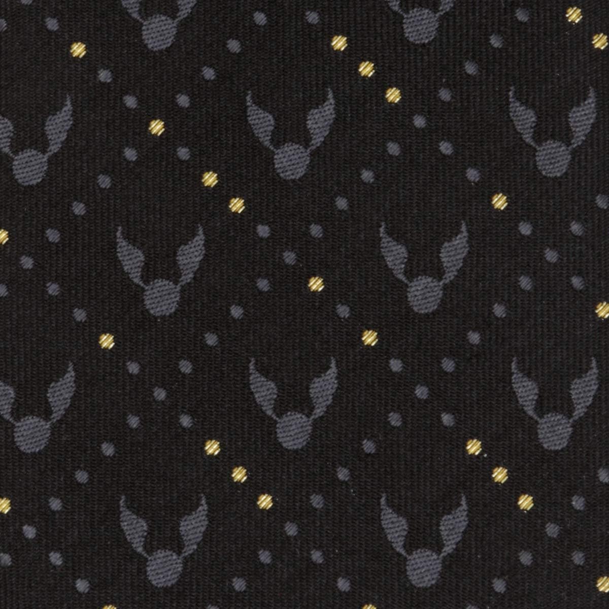 Harry Potter Golden Snitch Black Silk Men's Tie