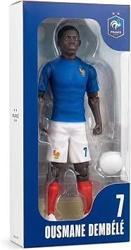 Megableu - FFF Dembl  No. 7-20 cm - Large Realistic & Articulated Football Figure with 10 Points - Officially Licensed Product of the French Team - Football Toy with Ball