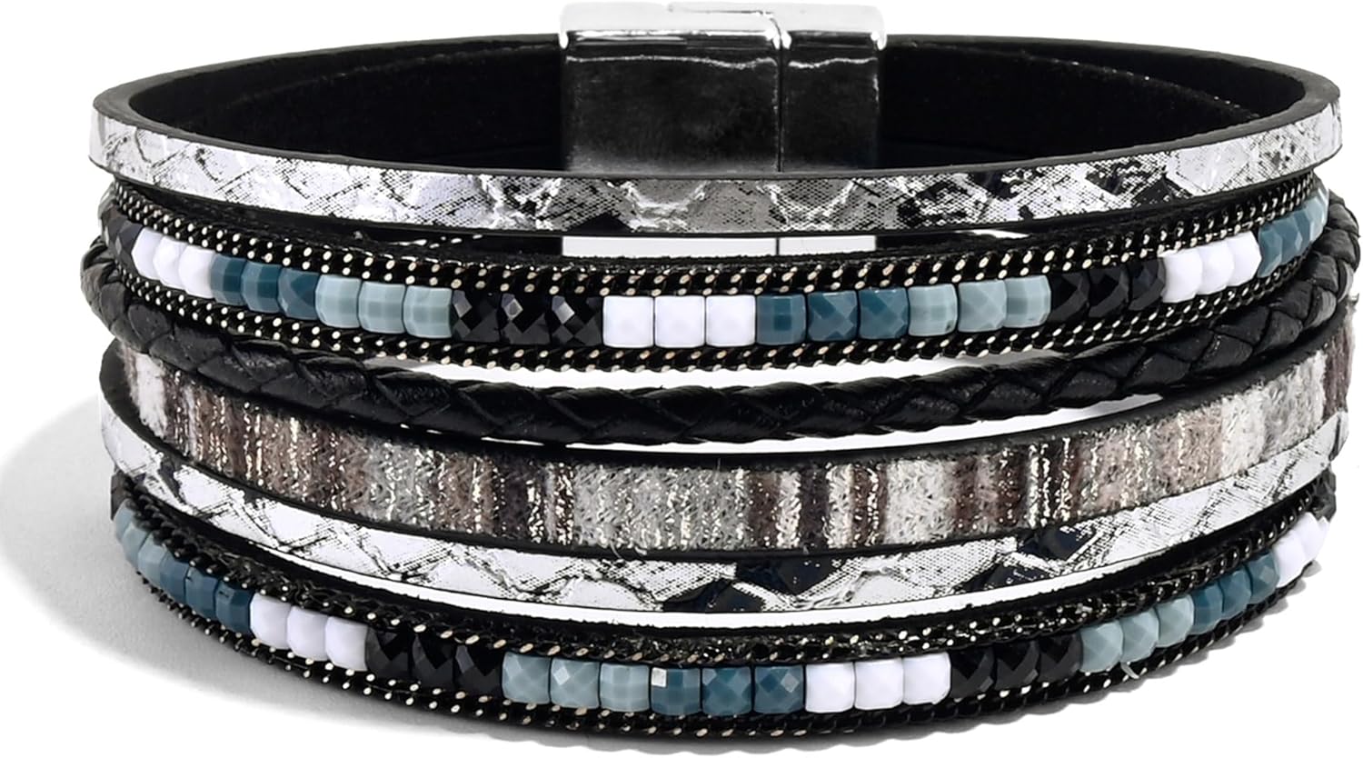 VIBILIA Boho Leather Wrap Bracelets for Women Multi-Layer Bracelets with Strong Clasp Jewelry for Women