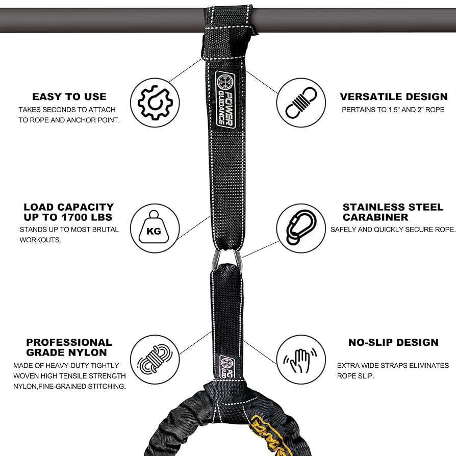Power guidance バトルロープ Amazon.com: POWER GUIDANCE Battle Rope Anchor Strap Kit, Fit
