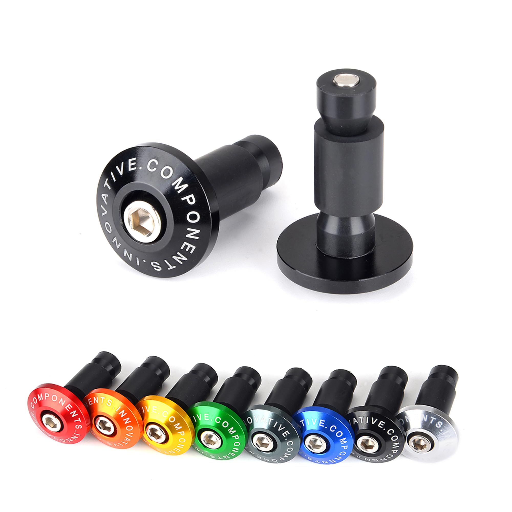 Goldfie - Tapón para manillar de motocicleta de 7/8 pulgadas, antivibración, silencioso, para Yamaha Kawasaki Honda KTM