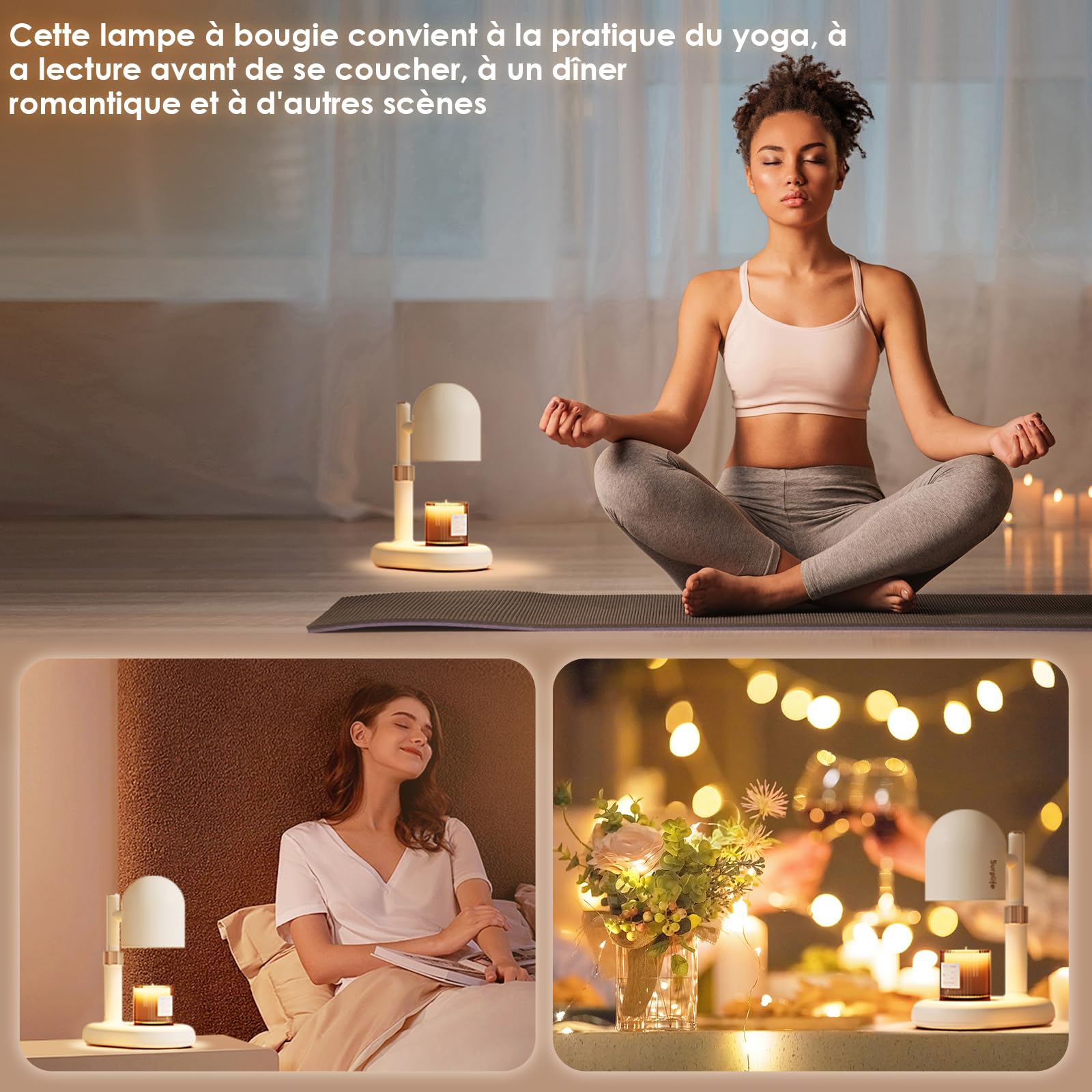 Lampada Scalda Candela, Lampada Candele Warmer Elettrica con Timer e Dimmer, Lampade Aroma Diffusore Regolabile in Altezza, con 2 Lampadine, per Casa, Camera da letto Decorazione donne e mamme