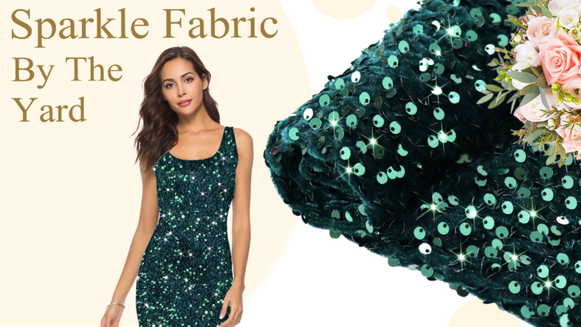 Amazon.com: PATYDEST Emerald Green Velvet Fabric by The Yard 1 Yard Sensory  Wall Sequin Flip Fabric for DIY Prom Dress Sewing Glitter Sequined Fabric  for Embroidery Sparkly Metallic Mermaid Fabrics