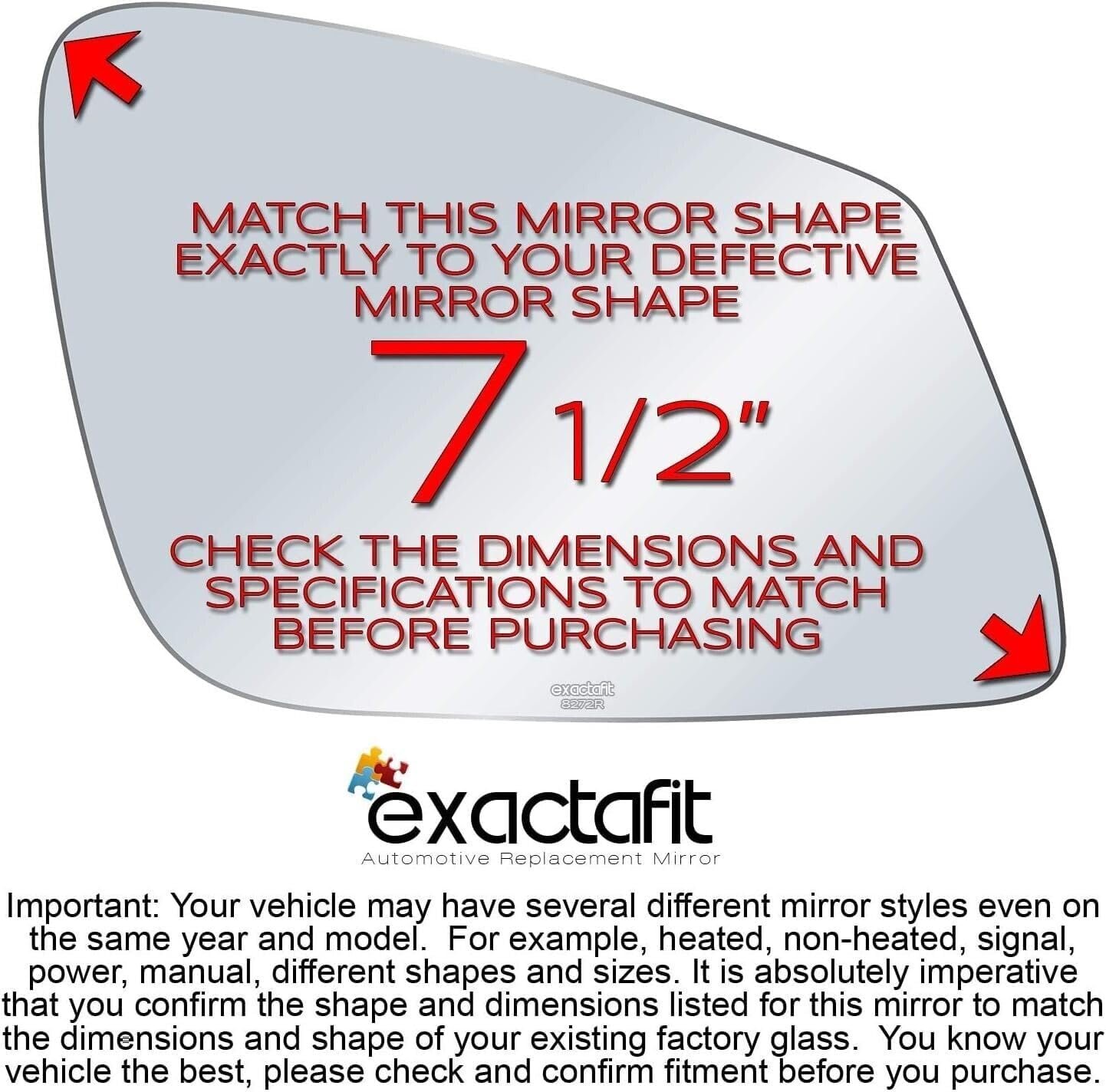 exactafit Passenger Side Mirror Glass Replacement For BMW 2 3 4 5 6 7 Series Compatible With M3 M4 M5 M6 X1 ActiveHybrid Right Door Mirrors