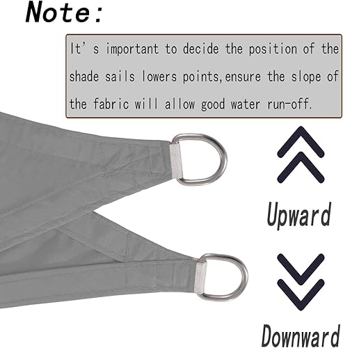 Miniatura 6 de Tuosite Toldo parasol impermeable con bloqueo UV, 10 x 10 pies, rectangular, color gris, 220 GSM para pérgola, cochera