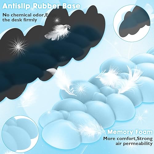 Miniatura 5 de MANBASNAKE Reposamuñecas para teclado, espuma viscoelástica de alta densidad de poliuretano con base antideslizante para aliviar el dolor de