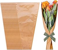 Vista 1 de Whaline 50 bolsas de envoltura de flores de papel kraft para el Día de la Madre, bolsas de embalaje floral, bolsas de ramo de flores transparentes