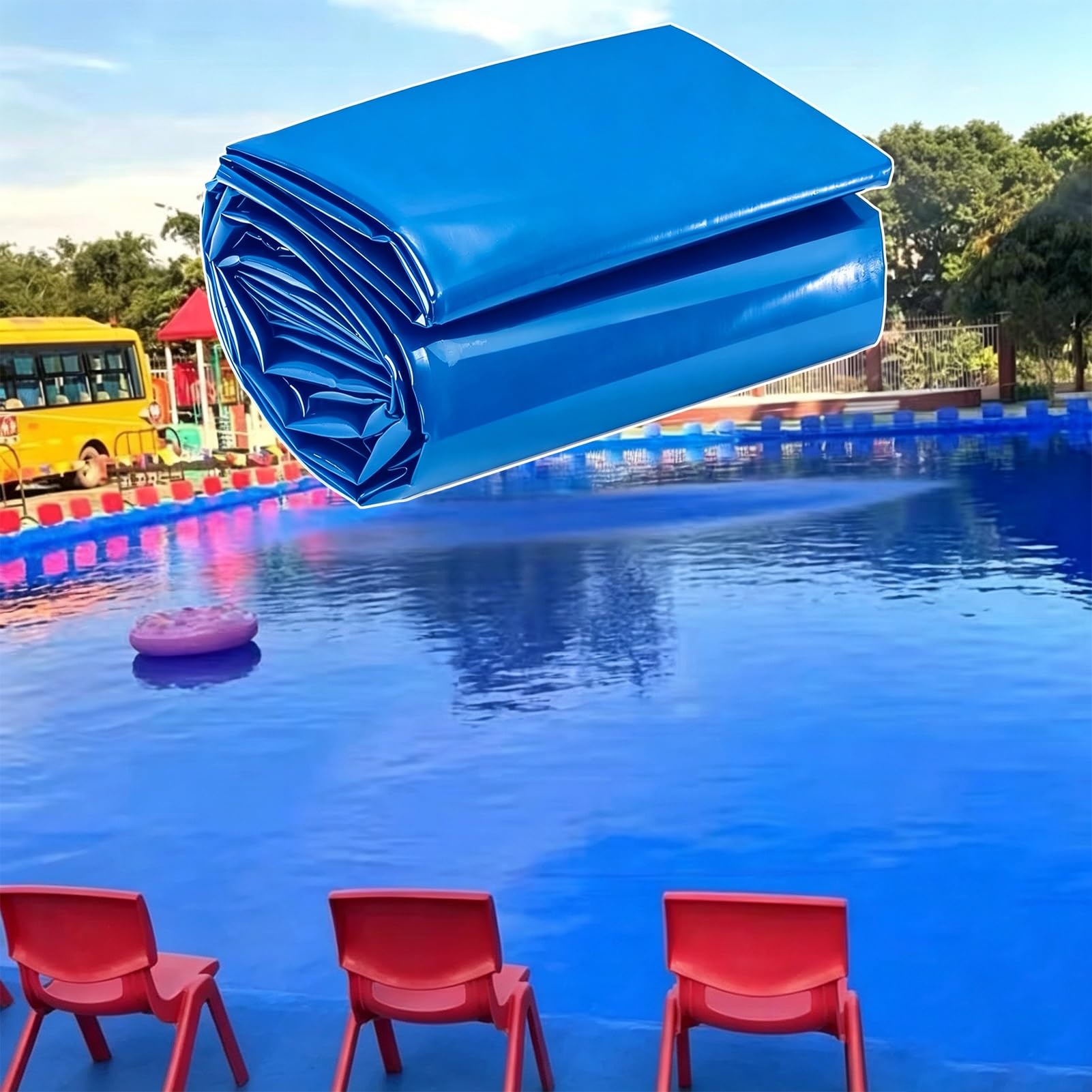 Yopappol Heavy Duty HDPE Waterproof Membrane, Custom Pond Liner Material, Pond Underlayment for Kids Water Play Pool, Swimming Pools & Backyard Garden Fountain(8x12m(26.2x39.3ft))
