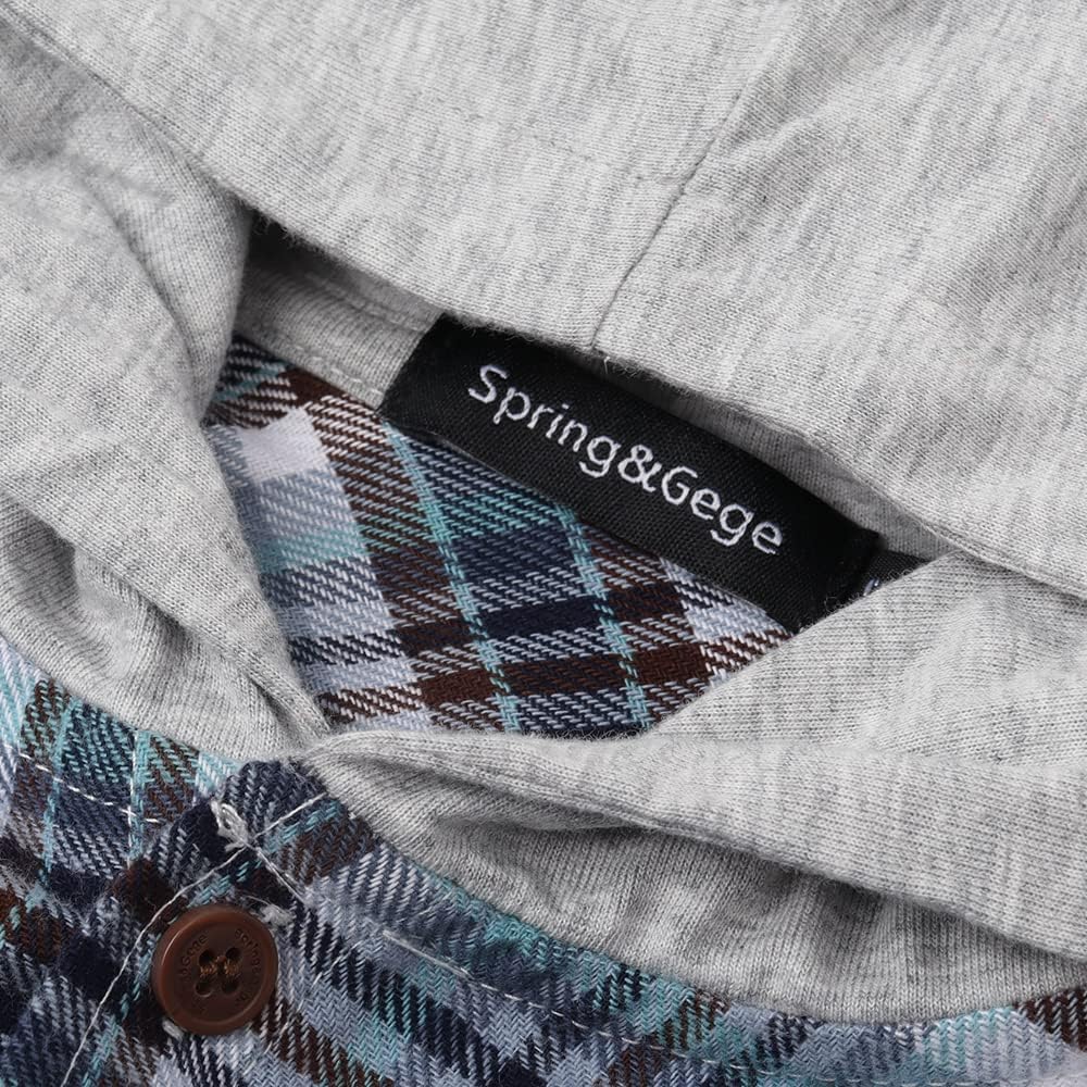 Spring&Gege Boys Flannel Hoodie Shirts Long Sleeve Plaid Button Down Shirt Jackets Casual Fall Winter Coat - Image 4