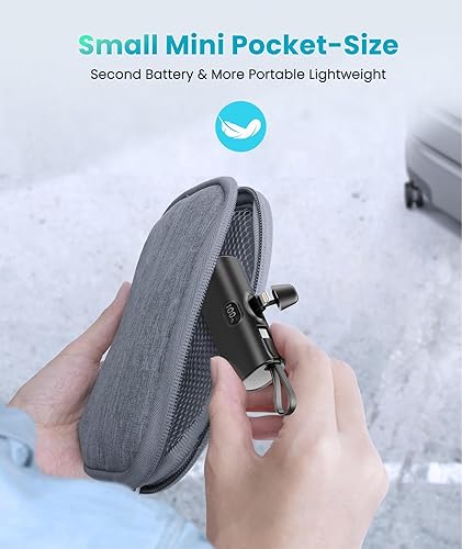 Miniatura 6 de Banco de energía pequeño cable USB C integrado para iPhone 15 Pro Max, cargador portátil de 5000 mAh, batería trasera USB C, cargador ultracompacto