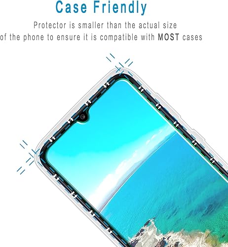 Miniatura 6 de HPTech [Paquete de 2] Protector de pantalla diseñado para Samsung Galaxy A03s / Galaxy A03 vidrio templado, antiarañazos, sin burbujas, compatible