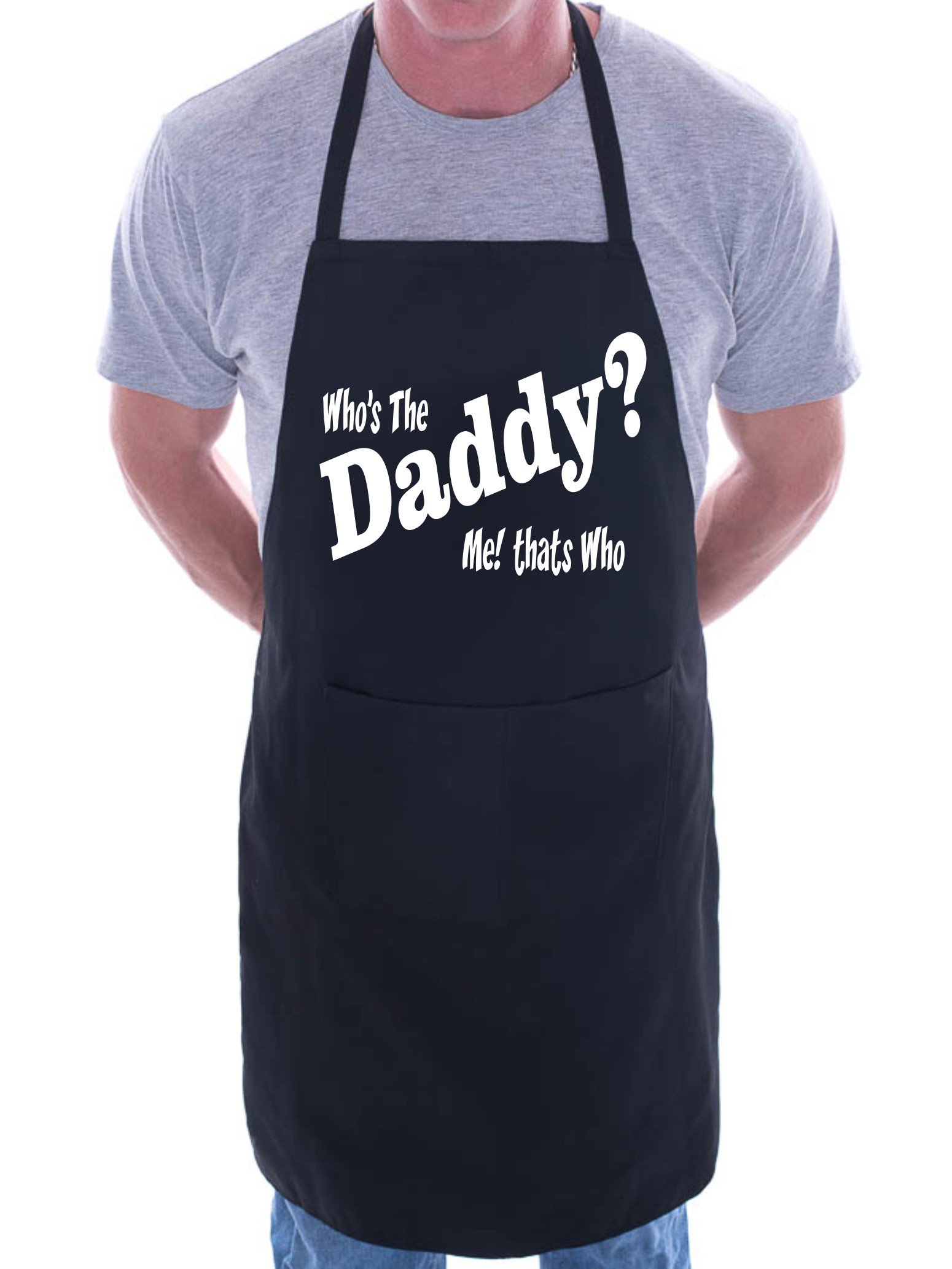 Print4u Men's Black Who's The Daddy New Dad Baby Bbq Cooking Novelty Apron