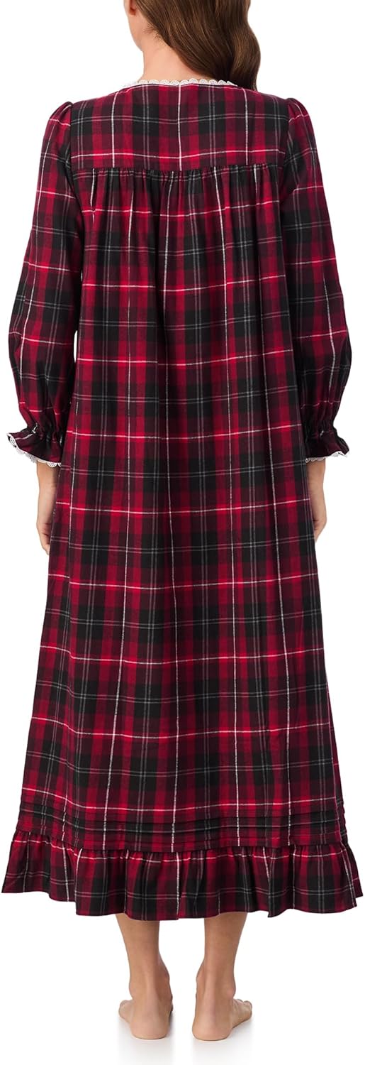 Eileen West Womens Sleepwear & Loungewear - Brushed Flannel Collection - 100% Cotton Long Sleeve 50" Long Ballet Nightgown - Image 4