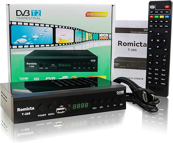 Decoder Digitale Terrestre Romicta 2025 - DVB-T2/C, 1080p H.265, Con Registrazione USB E YouTube - Foto 8